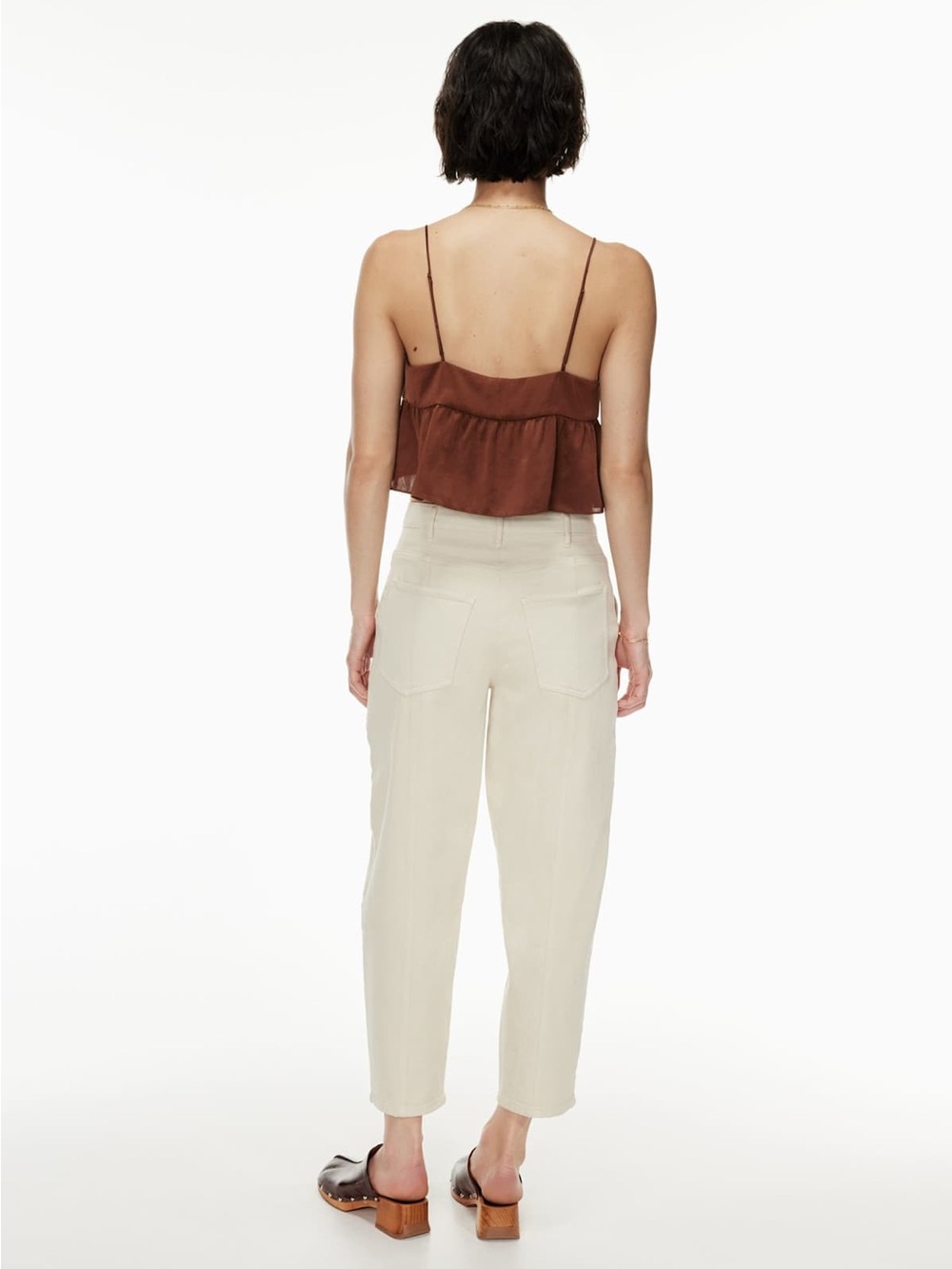 Wilfred Aritzia Satin Lover Cropped Cami Top Brown XS - Picture 4 of 13